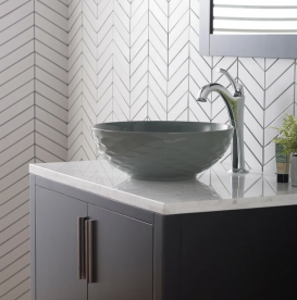 Раковина для ванної Kraus Viva Ø41,9 см кераміка глянсовий сірий KCV-200GGR