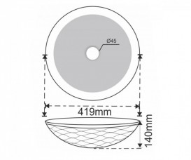 Раковина для ванної Kraus Viva Ø41,9 см кераміка глянсовий білий KCV-200GWH