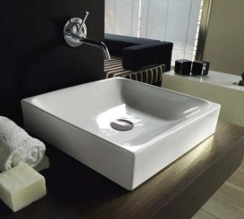 Раковина для ванной квадратная Kerasan Cento подвесная/накладная 45х45 см белая 354401