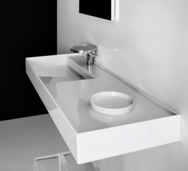 Раковина для ванной Laufen Kartell 120х46 см полка справа c 1 отверстием керамика белый с покрытием LCC H8133324001111