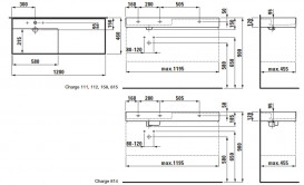 Раковина для ванной Laufen Kartell 120х46 см полка справа без отверстий керамика графит матовый H8133327581121