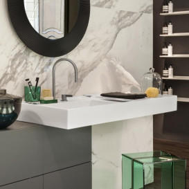 Раковина для ванної Laufen Kartell 120х46 см полиця праворуч з 2 отворами кераміка білий з покриттям LCC H8133324008151