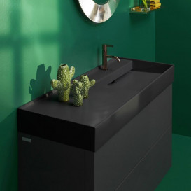 Раковина для ванной Laufen Kartell 120х46 см полка слева c 1 отверстием керамика черный матовый H8133337161111