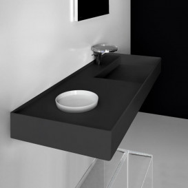 Раковина для ванной Laufen Kartell 120х46 см полка слева c 1 отверстием керамика черный матовый H8133337161111