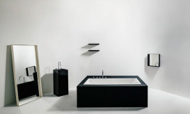 Раковина для ванной Laufen Kartell 37,5х43,5 см напольная с 1 отверстием керамика черный глянцевый H8113310201111