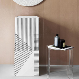 Раковина для ванной Laufen Kartell 37,5х43,5 см напольная без отверстий керамика серый с линейным декором H811331D011121