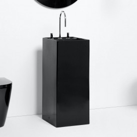 Раковина для ванной Laufen Kartell 37,5х43,5 см напольная с 3 отверстиями керамика черный глянцевый H8113310201581