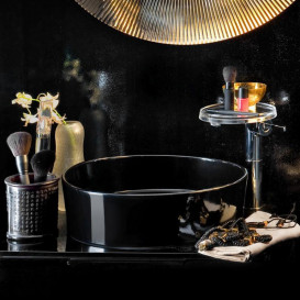 Раковина для ванной Laufen Kartell Ø42 см накладная керамика черный глянцевый H8123310201121