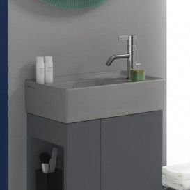 Раковина для ванной Laufen Kartell 46х28 см со скрытым сливом с 1 отверстием керамика графит матовый H8153347581111