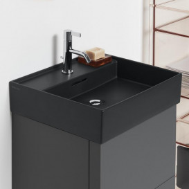 Раковина для ванной Laufen Kartell 60х46 см с 1 отверстием под смеситель керамика черный матовый H8103337161041