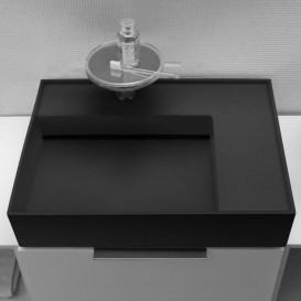 Раковина для ванной Laufen Kartell 60х46 см со скрытым сливом с 1 отверстием керамика черный матовый H8103347161111