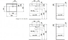 Раковина для ванной Laufen Kartell 60х46 см со скрытым сливом и с 2 отверстиями керамика черный глянцевый H8103350208151