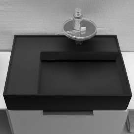 Раковина для ванной Laufen Kartell 60х46 см со скрытым сливом и с 2 отверстиями керамика черный матовый H8103357168151