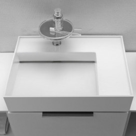 Раковина для ванной Laufen Kartell 60х46 см с 1 отверстием полка справа шлифованная керамика белый H8183340001111