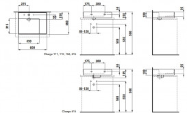Раковина для ванной Laufen Kartell 60х46 см без отверстий полка справа шлифованная керамика черный глянцевый H8183340201121