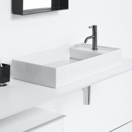 Раковина для ванной Laufen Kartell 75х35 см c 1 отверстием под смеситель керамика белый с покрытием LCC H8123324001111