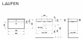 Раковина для ванної Laufen Kartell 80х46 см з 1 отвором під змішувач кераміка білий з покриттям LCC H8103364001111