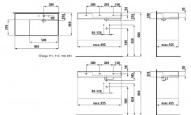 Раковина для ванної Laufen Kartell 90х46 см полиця зліва з 1 отвором кераміка білий з покриттям LCC H8103394001111