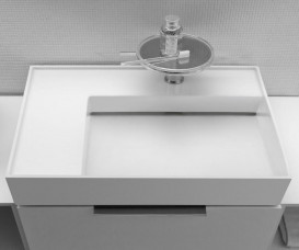 Раковина для ванної Laufen Kartell 90х46 см полиця зліва з 1 отвором кераміка білий з покриттям LCC H8103394001111