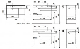 Раковина для ванной Laufen Kartell 90х46 см полка справа без отверстий под смеситель керамика белый матовый H8103387571121