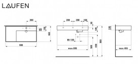 Раковина для ванной Laufen Kartell 90х46 см полка слева c 3 отверстиями керамика белый H8103390001581