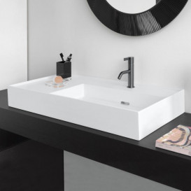 Раковина для ванной Laufen Kartell 90х46 см с 1 отверстием полка слева шлифованная керамика белый матовый H8183397571111