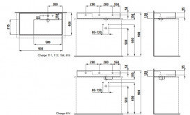 Раковина для ванної Laufen Kartell 90х46 см з 2 отворами полиця зліва шліфована кераміка матовий сірий H8183397598151