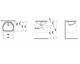 Раковина для ванної Laufen Bijou 52х45,5 см врізна під стільницю білий H8112300000001
