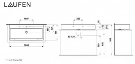Раковина для ванной Laufen Living 100х46 см с 1 отверстием шлифованная керамика белый H8184380001041