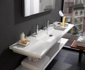 Раковина для ванної Laufen Living 180х48 см із 2 отворами кераміка білий H8164380001071