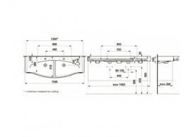 Раковина для ванной Laufen Palace 150х51 см с полотенцедержателем белый H8147060001081