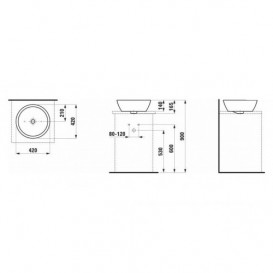 Раковина для ванной Laufen Pro B 42 см накладная белый с покрытием LCC H8129624001091