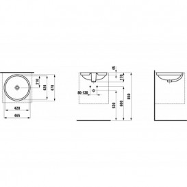 Раковина для ванної Laufen Pro B 42х42 см вбудована знизу білий відшліфований H8189620001091
