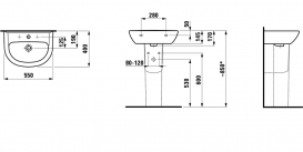 Раковина для ванной Laufen Pro B 55х44 см подвесная белый с покрытием LCC H8149514001041