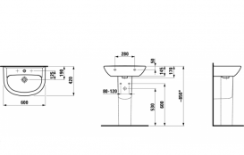 Раковина для ванной Laufen Pro B 60х42 см подвесная белый с покрытием LCC H8149524001041