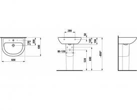 Раковина для ванной Laufen Pro B 60х48 см подвесная белый с покрытием LCC H8109524001041