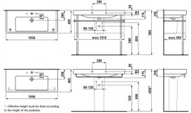 Раковина для ванной Laufen Pro S 105х46,5 см с 3 отверстиями керамика белый H8139660001081