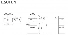 Раковина для ванной Laufen Pro S 48х28 см без отверстий керамика белый H8159550001091