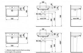 Раковина для ванной Laufen Pro S 55х46,5 см с 1 отверстием керамика белый с покрытием LCC H8109624001041