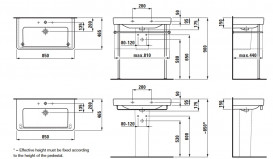 Раковина для ванної Laufen Pro S 85х46,5 см із 3 отворами кераміка білий з покриттям LCC H8139654001081