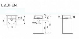 Раковина для ванної Laufen Sonar 41х42 см з одним отвором шліфована кераміка білий з покриттям LCC H8163414001041