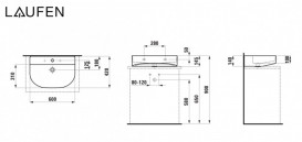 Раковина для ванної Laufen Sonar 60х42 см без отворів шліфований низ кераміка білий H8163420001421