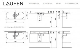 Раковина для ванної кімнати Laufen Sonar подвійна 100х37 см кераміка білий матовий H8123487571121