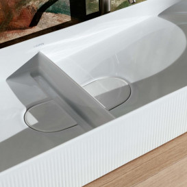 Раковина для ванної кімнати Laufen Sonar подвійна 100х37 см кераміка білий з покриттям LCC H8123494001121