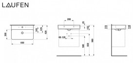 Раковина для ванной Laufen Val 65х42 см с 3 отверстиями под смеситель керамика черный матовый H8102847161581