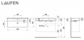 Раковина для ванной Laufen Val 95х42 см с 1 отверстием керамика белый H8102870001111