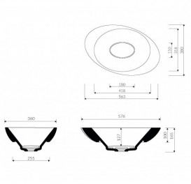 Раковина для ванної Marmorin Amos I 58 см овальна накладна литий камінь білий 729 576 020 xx x
