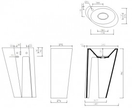 Раковина для ванної Marmorin Amos підлоги литий камінь білий 729 582 020 xx x