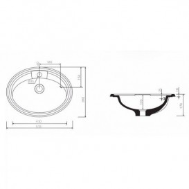 Раковина для ванной Marmorin Dafne врезная без крыла литой камень белый P_U_543_01_0515