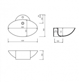 Раковина для ванної Marmorin Delia 63 см овальна накладна литий камінь білий 140 063 020 xx x